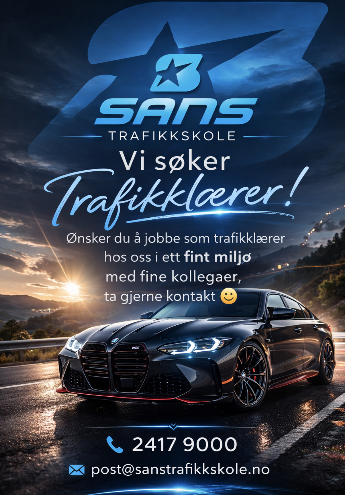 Sans Trafikkskole søker trafikklærer